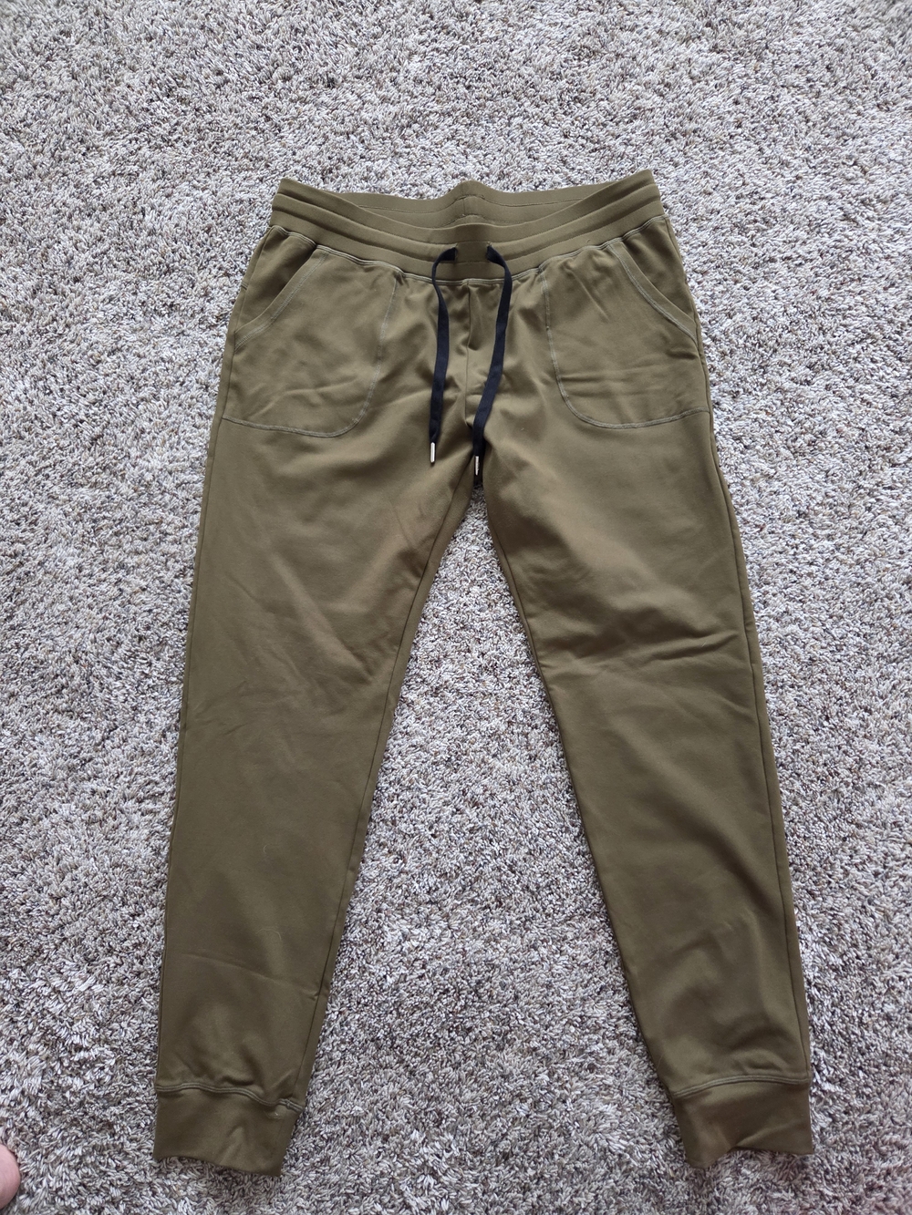 ZYIA Womens Olive Green Jogger Pants with Black Drawstring